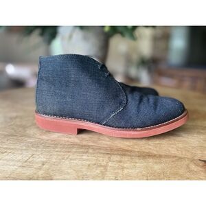 Rare🔥Unisex Mark McNairy Made in England Denim Chukka Boots US 7 UK 5 Red sole